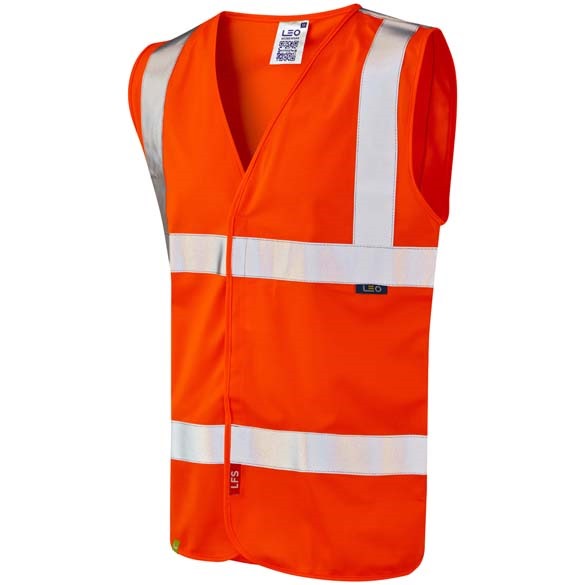 LEO WORKWEAR MILFORD ISO 20471 Cl 2 LFS Waistcoat (EN 14116)