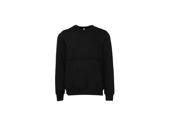 Unisex raw-seam crew pullover