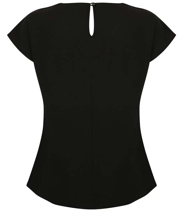 Henbury Ladies Pleat Front Short Sleeve Blouse