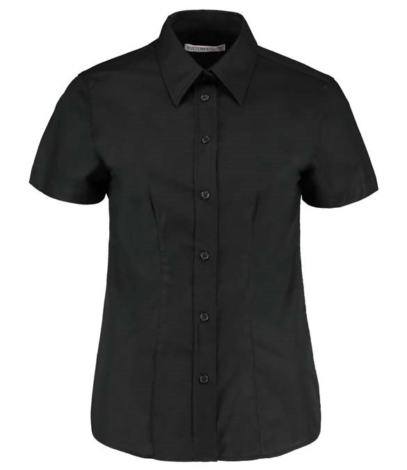 Kustom Kit Ladies Short Sleeve Tailored Workwear Oxford Shirt