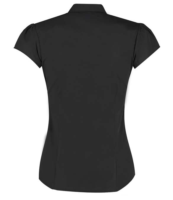 Kustom Kit Ladies Cap Sleeve V Neck Tailored Continental Blouse