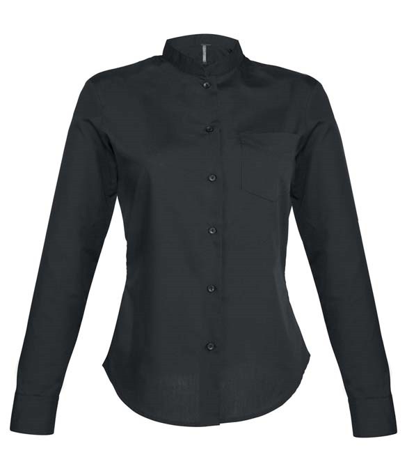 Kariban Ladies Long Sleeve Mandarin Collar Shirt