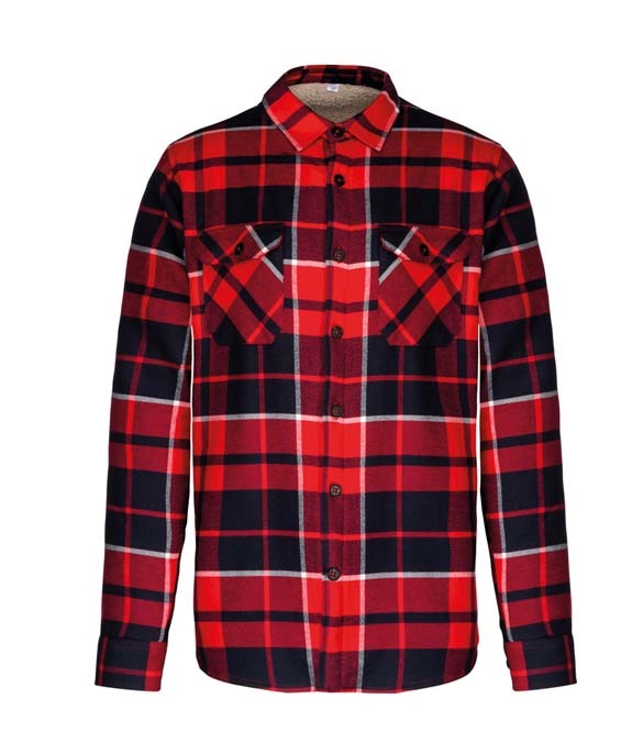 Kariban Sherpa Lined Checked Shirt Jacket